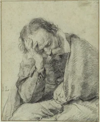 Study of a Man Resting His Head on His Right Hand