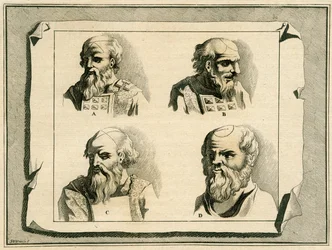 Greek letters drawn on the head of the High Priest as part of the initiation anointing with oil, 1700