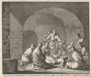 Saint Lucian Celebrates the Last Supper in Prison (Last Supper in a Prison where Lucian