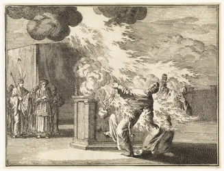 Nadab and Abihu killed by flames