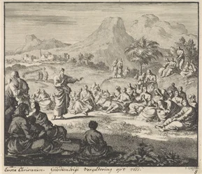 Early Christians Listening to a Sermon in the Wilderness