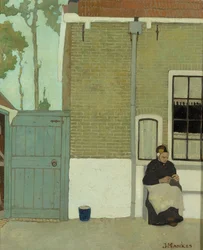 Woman in Front of Her House