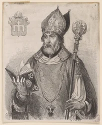 Andrzej Zebrzydowski, Bishop of Kraków - woodcut after a drawing by Jan Matejko