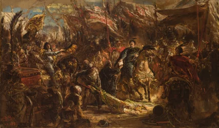 Jan III Sobieski presents Canon Denhoff with a letter to the Pope announcing the victory over the Turks at Vienna in 1683