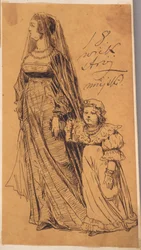 Treasury. Woman with Girl in 18th Century Attire