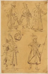 Skarbczyk. Five Warriors in Eastern Attire from the 16th Century