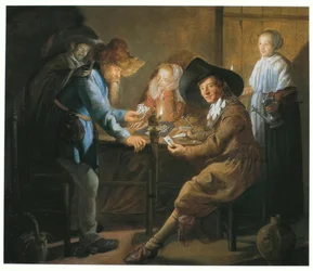 Card Players by Lamplight