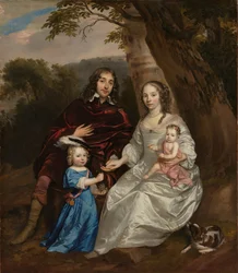 Govert van Slingelandt (1623-90), Lord of Dubbeldam. With his first wife Christina van Beveren and their two sons