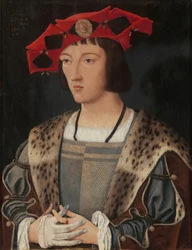Portrait of a Man Putting On a Glove