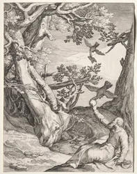 Elijah in the Wilderness Fed by Ravens