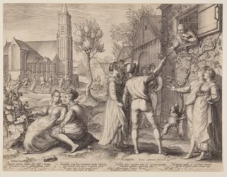 Young Couples Celebrating and Dancing