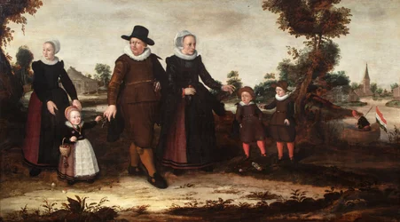 A Group Portrait of Jan Siewertz Kolm, his Wife Fijtge Lindemans, their Children Anna Jansdr., Siewert Jansz., and Hans Jansz. with a Maidservant