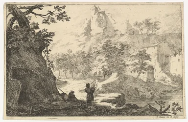 Landscape with Ruins of a Castle on a Hill, early 18th century