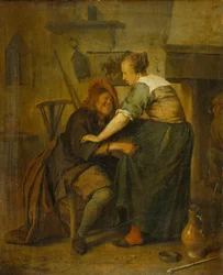 Inn with Guest and Serving Maid ("The Importunate Guest")