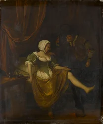 Scene in a Brothel with an Old Man Giving Money to a Girl
