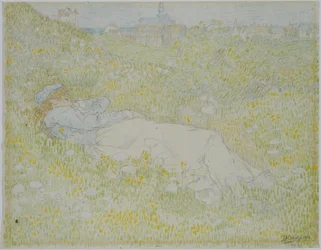 Woman Lying in the Dunes near Noordwijk