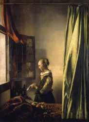 Girl Reading a Letter at an Open Window