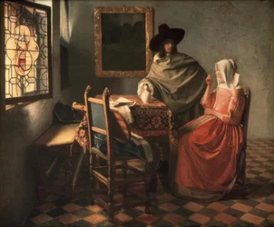 Gentleman and Lady Drinking Wine