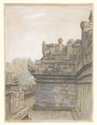 View of One of the Terraces of the Borobudur