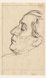 Portrait of a Man with Closed Eyes, Profile to the Left