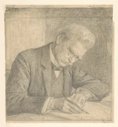 Portrait of J. van der Vegt, Writing
