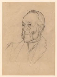Portrait of a Gentleman with Sideburns, Facing Left