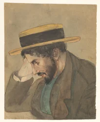 Portrait of a Young Man with Straw Hat