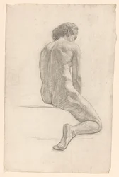 Seated Female Nude, Seen from the Back