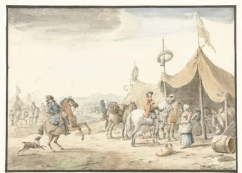 Military Camp with Riders