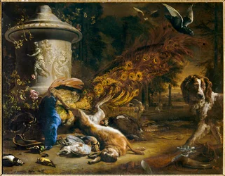 Still Life with Peacock and Dog or The Products of the Hunt, 1696