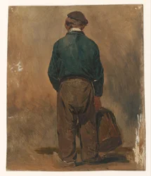 Fisherman, with a Basket in His Hand, Seen from Behind