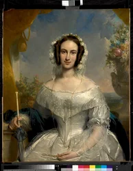 Bridal Portrait of Agatha Petronella Hartsen (1814-1878), Wife of Jan van der Hoop (1811-1897)