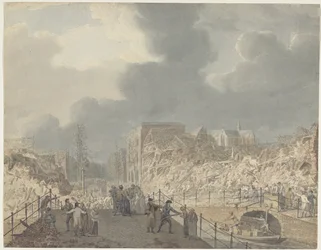 View of the Ruins on the Rapenburg in Leiden After the Explosion of the Powder Ship on January 12, 1807