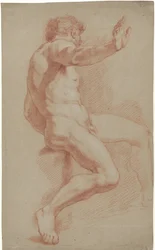 Seated Male Nude, Profile to the Right