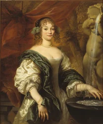 Portrait of a young lady at a fountain