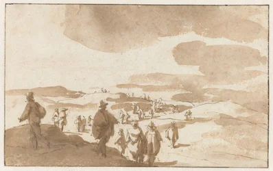 Two Sketches of Figures on the Dunes near Scheveningen