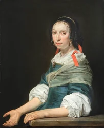 Portrait of a Lady with a Red Ribbon in Her Hair