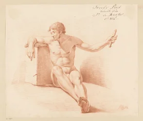 Seated Male Nude, Seen from the Front (2nd Prize 1814)