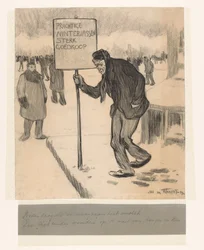 Street Vendor with Sign 