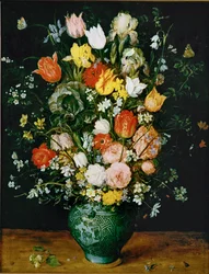 Flowers in a Blue Vase