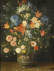 Still Life with Flowers in a Sculpted Jar