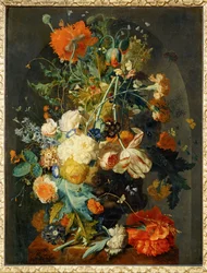 Vase of Flowers in a Niche