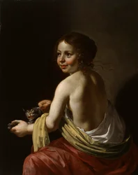 Girl Teasing a Cat, c.1630