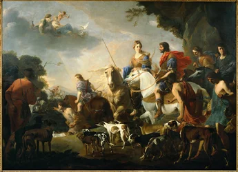 Aeneas and Queen Dido Hunting