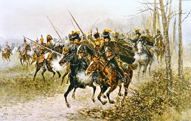 Napoleon and his staff surprised by Cossacks
