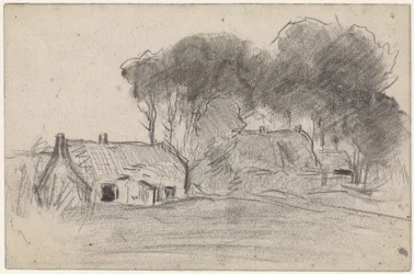 Farmhouses Among Trees