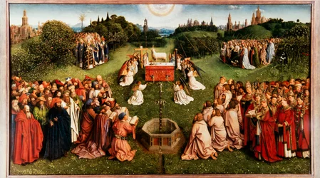 The Ghent Altarpiece. Adoration of the Mystic Lamb, 1432
