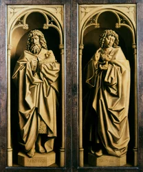 The Ghent Altarpiece. Adoration of the Mystic Lamb: John the Baptist and John the Evangelist, 1432