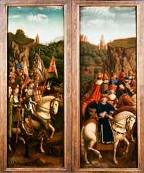 The Ghent Altarpiece. Adoration of the Mystic Lamb: Just Judges and the Knights of Christ