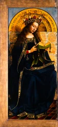 The Ghent Altarpiece. Adoration of the Mystic Lamb: Virgin Mary Enthroned, 1432